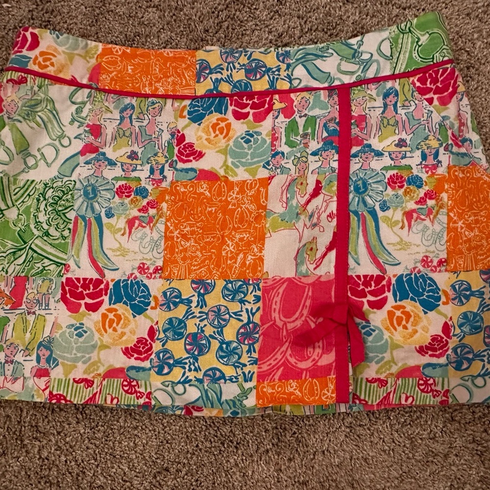 Lilly Pulitzer Originals Kentucky Derby Carson’s Grandstand Patch Skort. Size 14